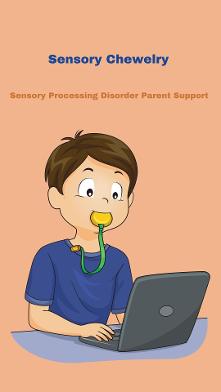 child with sensory processing disorder chewing on chewelry Sensory Autism Chewable Chew Toys and Tools 