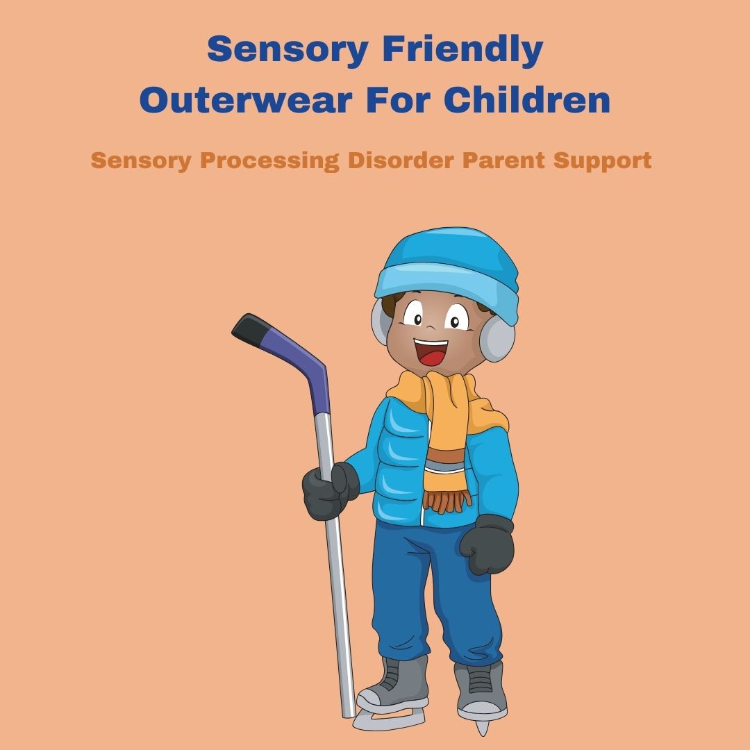 boy playing hockey outside sensory friendly outerwear for children 