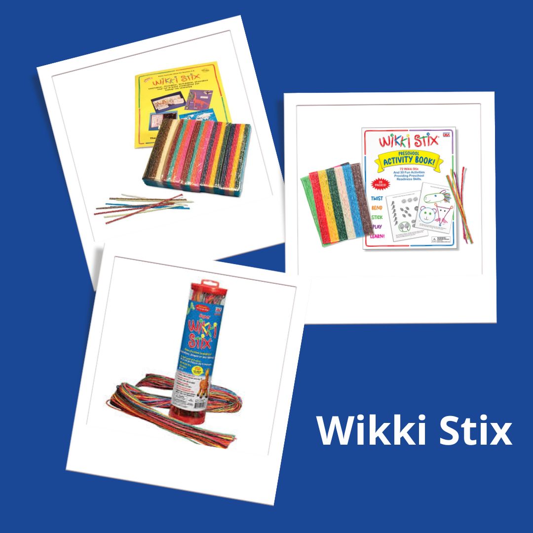three photos of wikki stix and wikki stix activities crafts Sensory Processing Disorder Sensory Diet Toys Equipment Tools  